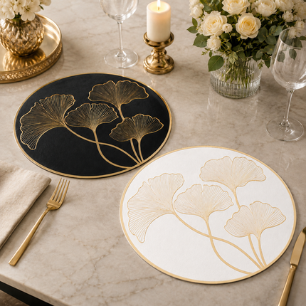 Table Mats Pack of 6 for Dining & Home Decor (Black)