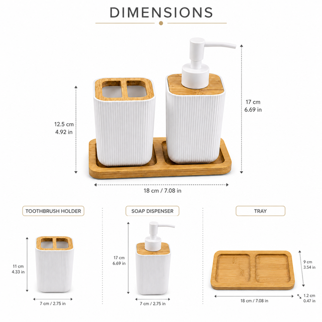 Bathroom Countertop Accessories Set