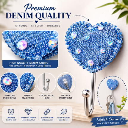 Cute Decorative Wall Hooks Pack of 2 (Heart)