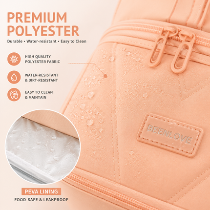 Double Layer Insulated Lunch Bag(Peach)