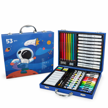 Coslifestore Kids Art Set Drawing & Painting Kit with Watercolors, Color Pencils, Oil Pastels, Acryl