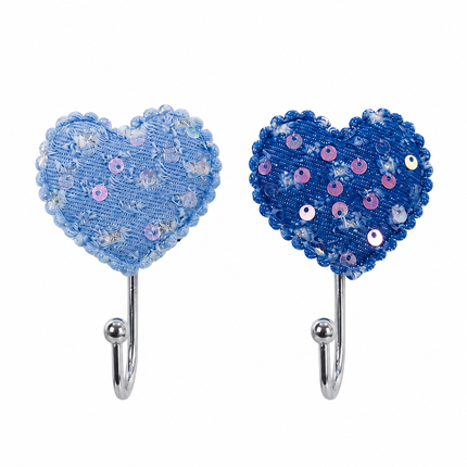 Cute Decorative Wall Hooks Pack of 2 (Heart)