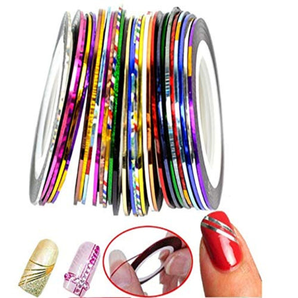 METALLIC STRIPS FOR NAIL ART PACK OF 30