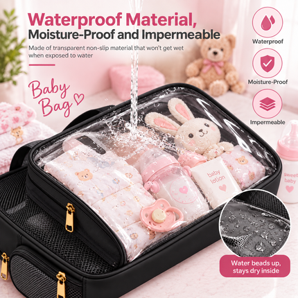 Multipurpose kids bag with Spacious Compartments & Waterproof Design(Black)