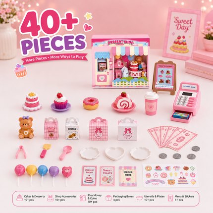 Mini DIY Pretend Play Shop Kit for Kids (Pink)