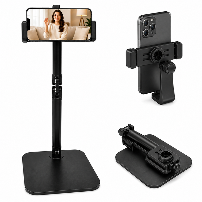 Foldable Mobile Tripod Stand, Adjustable Phone Holder