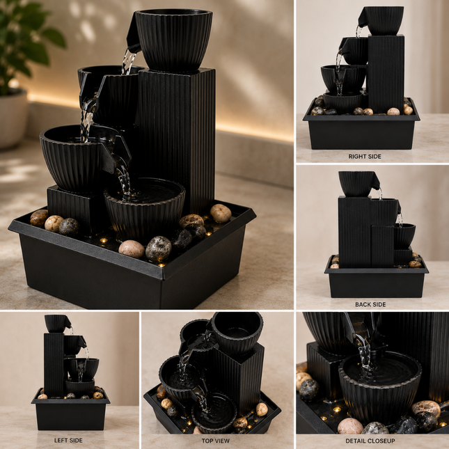Premium Tabletop Water Fountain for Home Decoration(Model C)