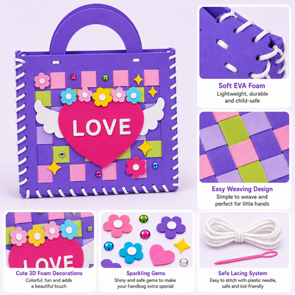 DIY Handbag Craft Kit for Kids(Blue)