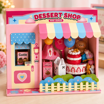 Mini DIY Pretend Play Shop Kit for Kids (Pink)