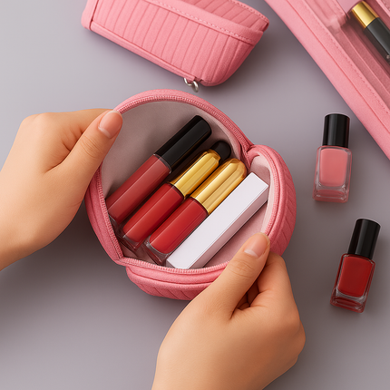 3-in-1 Makeup Bag Set (Pink)