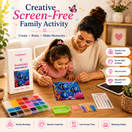 Diamond Painting Kit for Kids & Adults DIY Wall Decor(Fish)
