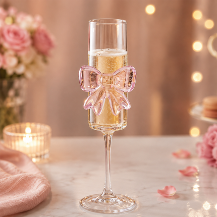 Coslifestore Premium Bow Champagne Glass Set of 6