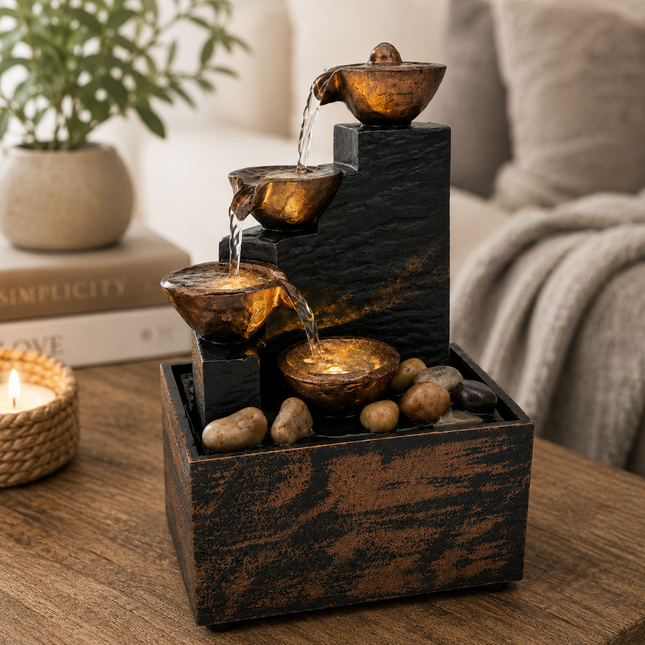 Premium Tabletop Water Fountain for Home Decoration(Model B)