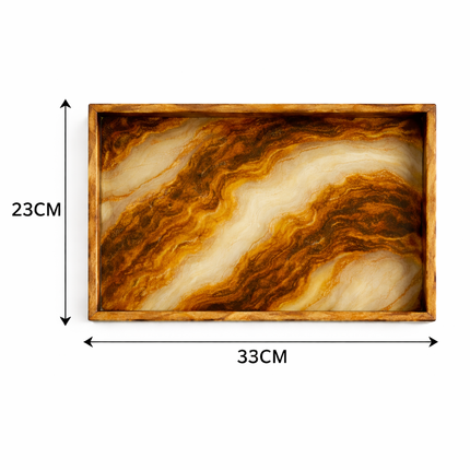 Medium Resin Serving Tray (Gold brown)