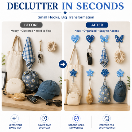 Cute Decorative Wall Hooks Pack of 8