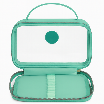 Transparent Multipurpose Pouch with Handle(Sea Green)