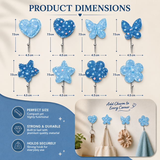 Cute Decorative Wall Hooks Pack of 10