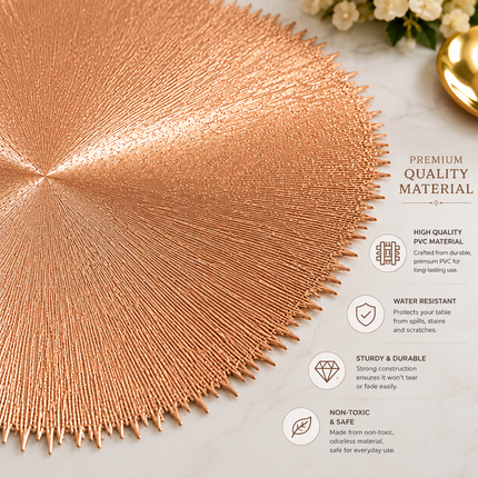 Table Mats Pack of 6 for Dining & Home Decor (Bronze)