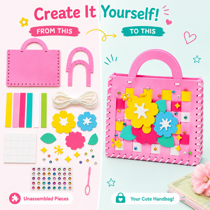 DIY Handbag Craft Kit for Kids(Pink)