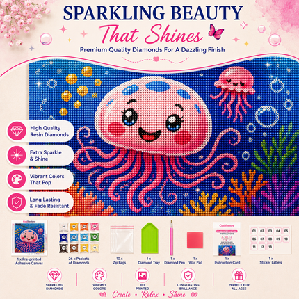 Diamond Painting Kit for Kids & Adults DIY Wall Decor(Octopus)