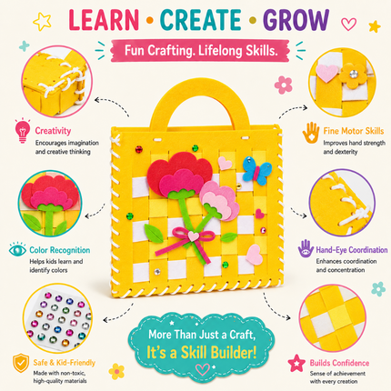 DIY Handbag Craft Kit for Kids(Yellow)