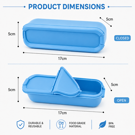 Food Silicone Wrap Holder Portable Reusable Food Container(Blue)