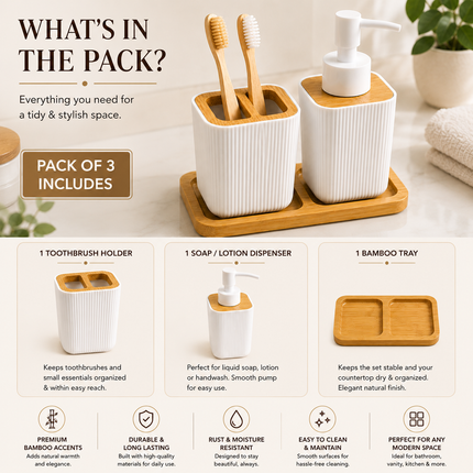 Bathroom Countertop Accessories Set