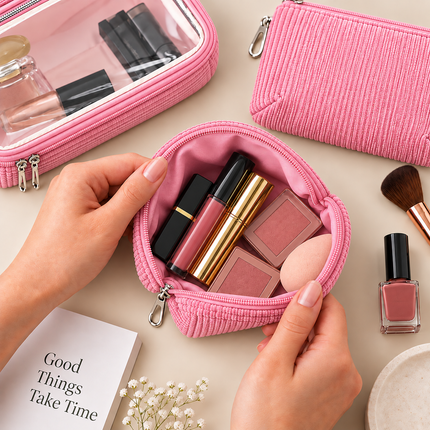 Multipurpose Cosmetic Pouch(Pink)