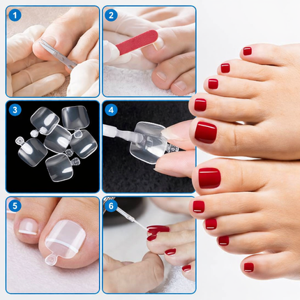 Pack of 500 Professional Toe Nail Set (Natural)