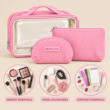 Multipurpose Cosmetic Pouch(Pink)