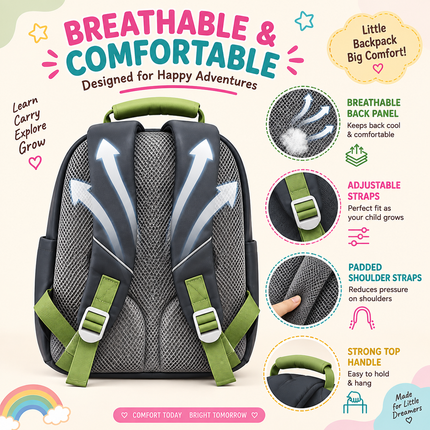 Kids School Backpack with Matching Sling Bag(Grey)