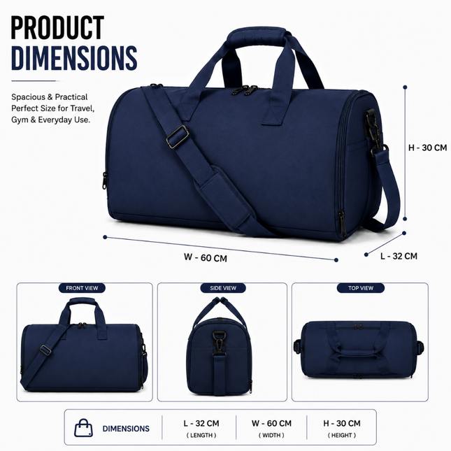 Premium Travel Duffel Bag (Navy blue)