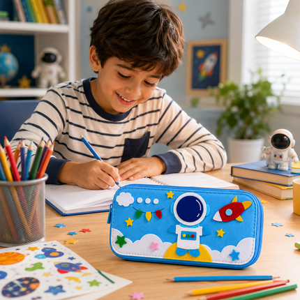 DIY Felt Pencil Case Sewing Kit for Kids with Zipper (Astronaut)