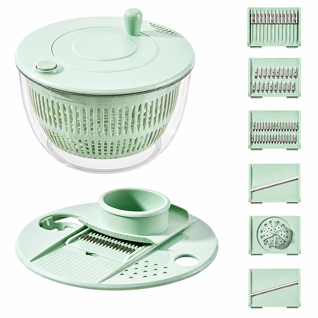Multifunction Vegetable Chopper with Salad Spinner Bowl