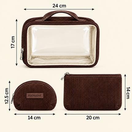Multipurpose Cosmetic Pouch (Dark brown)