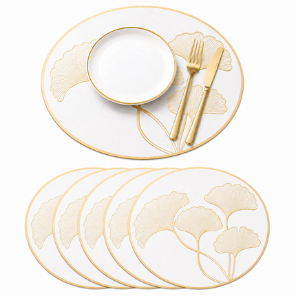 Table Mats Pack of 6 for Dining & Home Decor (White)