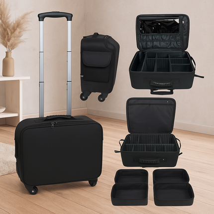 XXL-Adjustable Compartment Vanity in Trolley Style