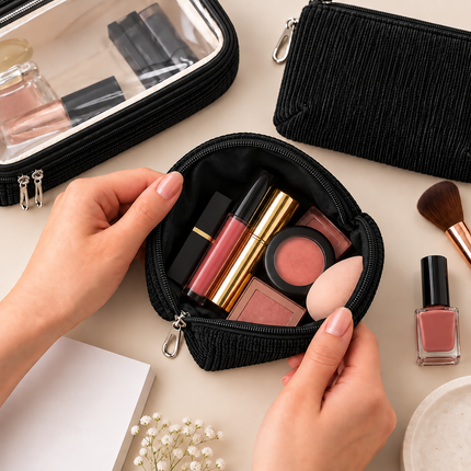 Multipurpose Cosmetic Pouch(Black)