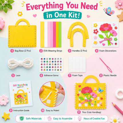 DIY Handbag Craft Kit for Kids(Yellow)