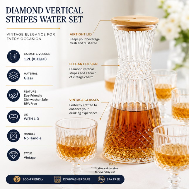 Premium Glass Jug and Glass Set Pack of 7 (Model C)