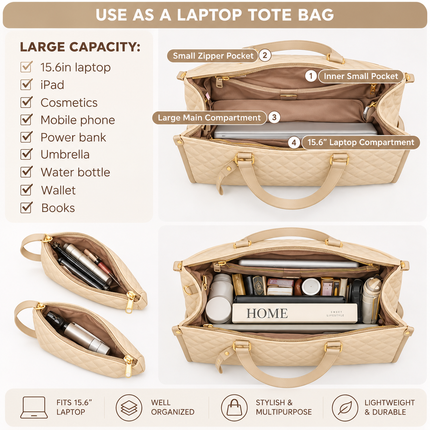 All-in-One Tote Bag (Beige)