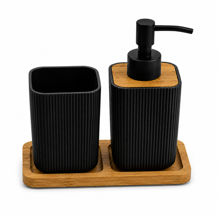 Bathroom Countertop Accessories Set (Black)