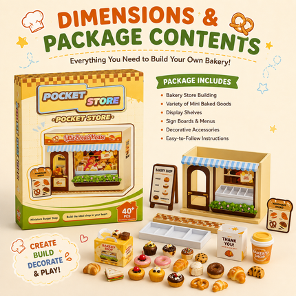 Mini DIY Pretend Play Shop Kit for Kids (Yellow)