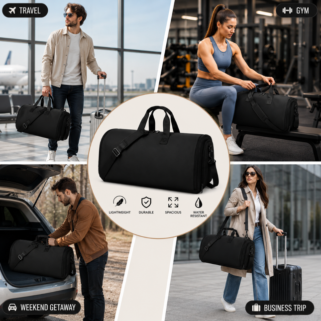 Premium Travel Duffel Bag (Black)
