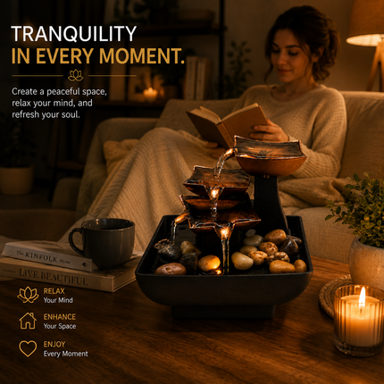 Premium Tabletop Water Fountain for Home Decoration(Model E)