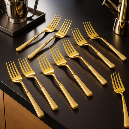 Eco-Friendly Biodegradable Acrylic Gold Cutlery (Gold-Fork)