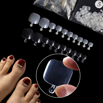 Pack of 500 Professional Toe Nail Set (Clear)