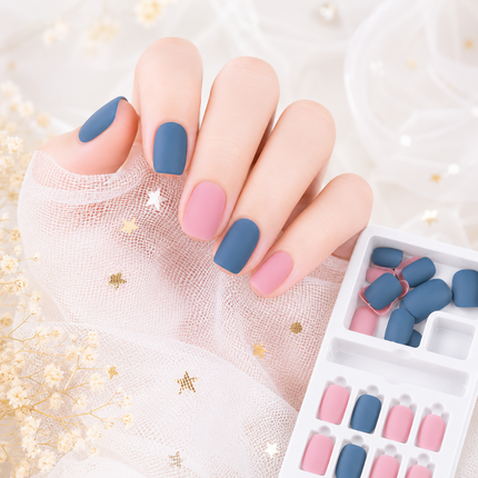 Ready to use Acrylic gel nails Blue & Pink (679-07)