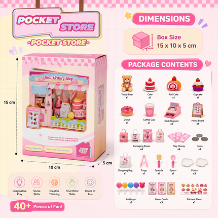 Mini DIY Pretend Play Shop Kit for Kids (Pink)