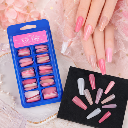 Pack of 100 ready to use coffin nails(Peach)